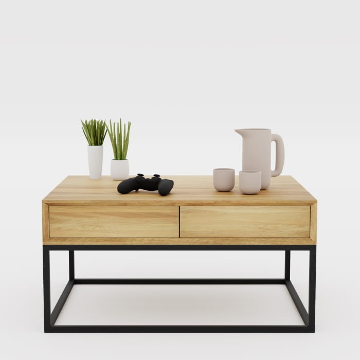 Minimalistyczny stolik kawowy.