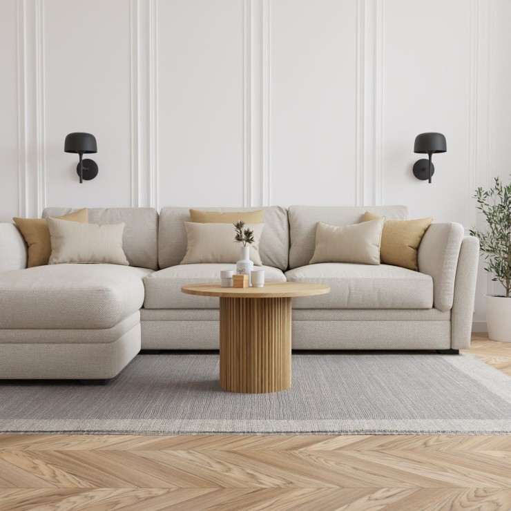 Stolik kawowy z ryflowaną nogą