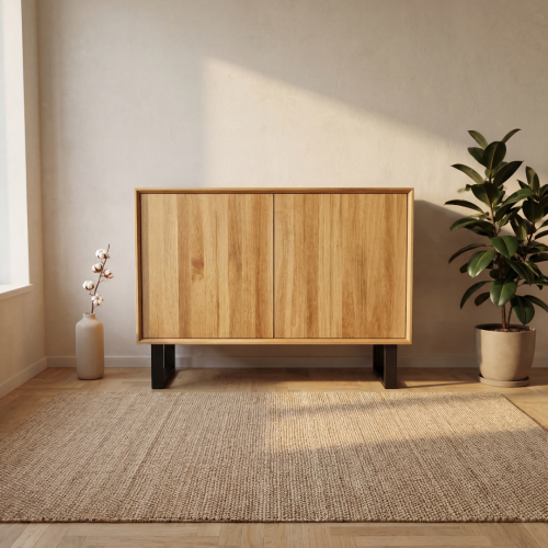 Komoda dębowa Elegant Steel II do salonu